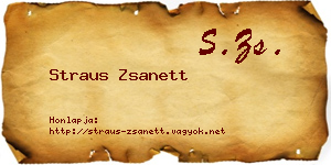 Straus Zsanett névjegykártya